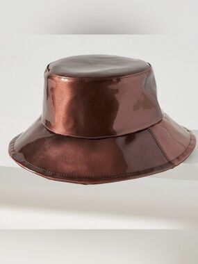 NWT - ASN Los Angeles One Size Bucket Hat - brown patent